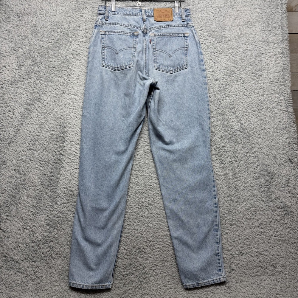 Vintage Levis 551 Jeans Womens 12 Long Blue High Rise Relaxed Tapered USA 90s